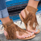 Summmer Shoes Flat Sandals Women Sexy Tassel 2021 Lady Rome Sandals Shoes Ankle Flat Flip Flops Shoes Summer For Women