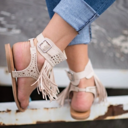 Summmer Shoes Flat Sandals Women Sexy Tassel 2021 Lady Rome Sandals Shoes Ankle Flat Flip Flops Shoes Summer For Women