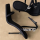 2021 New Square Toe Women Sandals Crystal Letters Decor Women Pumps Sexy High Heels Silk Wedding Dress Shoes Gladiator Sandal