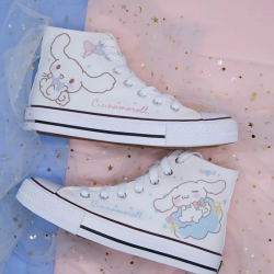 Spring Autumn Women New Pink Laurel Dog High Top Canvas Shoes Girl Heart Ins Student Women Shoes Fashion Vulcanize Shoes